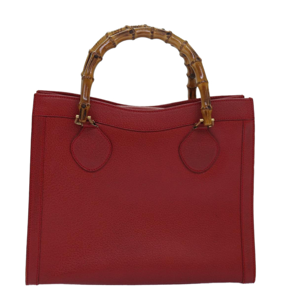 GUCCI Bamboo Hand Bag Leather Red 002 1186 0260 Auth ep4665 - Picture 13 of 16